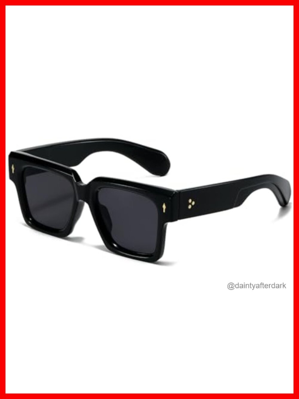 Trendy Thick Square Frame Sunglasses Unisex UV400 Protection Acetate Fiber